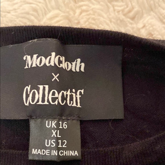 Modcloth Black Cardigan with Embroidered Tree and Fox - Picture 2 of 2